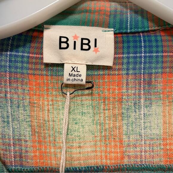 BiBi Button Down Faded Plaid Shirt – XL - Picture 5 of 6